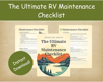 RV Maintenance Checklist Printable | RV Repair Log and Service Tracker | Camper Trailer and Motorhome Maintenance Log | Digital Download