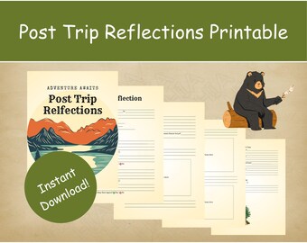 Camping Reflection Journal Printable | RV Travel Memory Log | Post-Trip Recap Pages | Outdoor Adventure Journal
