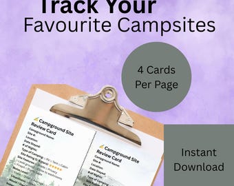 Printable Campground Log Cards | Campsite Tracker Printable | Campground Review Log | RV Planner Printable | Instant Download