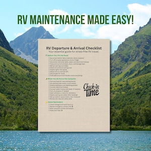 RV Departure and Arrival Checklist | Printable RV Setup and Breakdown Guide | RV Travel Planning Essentials | Instant Download