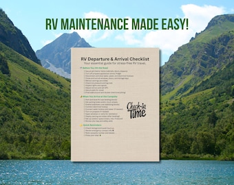 RV Departure and Arrival Checklist | Printable RV Setup and Breakdown Guide | RV Travel Planning Essentials | Instant Download