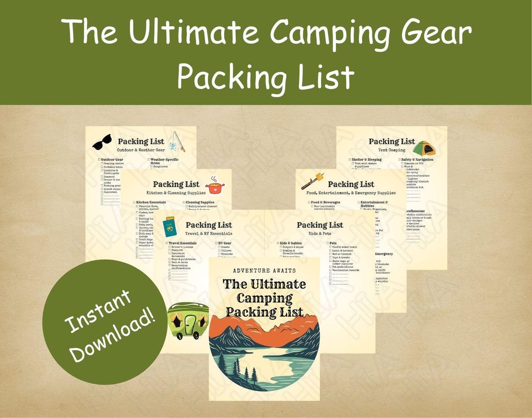 Camping Packing List Printable | Tent and RV Camping Checklist | Family ...