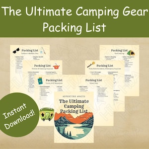 Camping Packing List Printable | Tent and RV Camping Checklist | Family Camping Gear List | Road Trip Packing Planner | Digital PDF