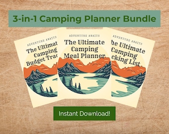 Camping Planner Bundle | Packing List, Meal Planner & Expense Tracker | RV Trip Planning Printables | Camping Essentials Kit