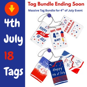 Happy 4th of July Tags – 4th of July gift tags – Fourth of July decor – Independence Day Printable – USA Party Tag Download