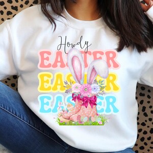 Howdy Easter Png, Western Easter Bunny PNG, Cowboy boots Easter, Happy Easter Png, Funny Easter Png, Retro Easter Shirt
