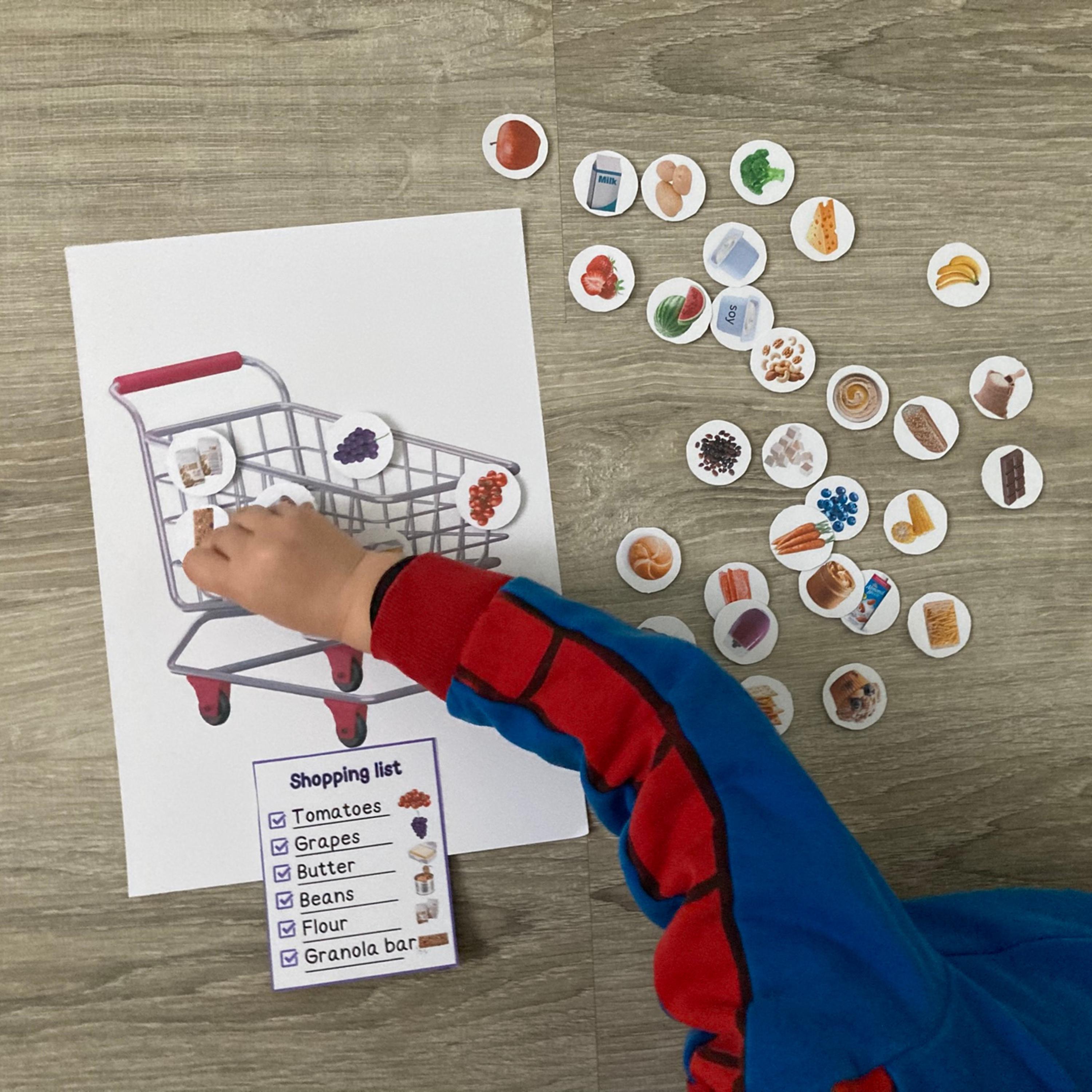Montessori Grocery Shopping List Game Printable Supermarket Pretend ...