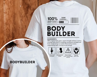 Bodybuilder Pregnancy Announcement Shirt, Weightlifting Baby Reveal Tee, Gym Buddy Maternity Gift