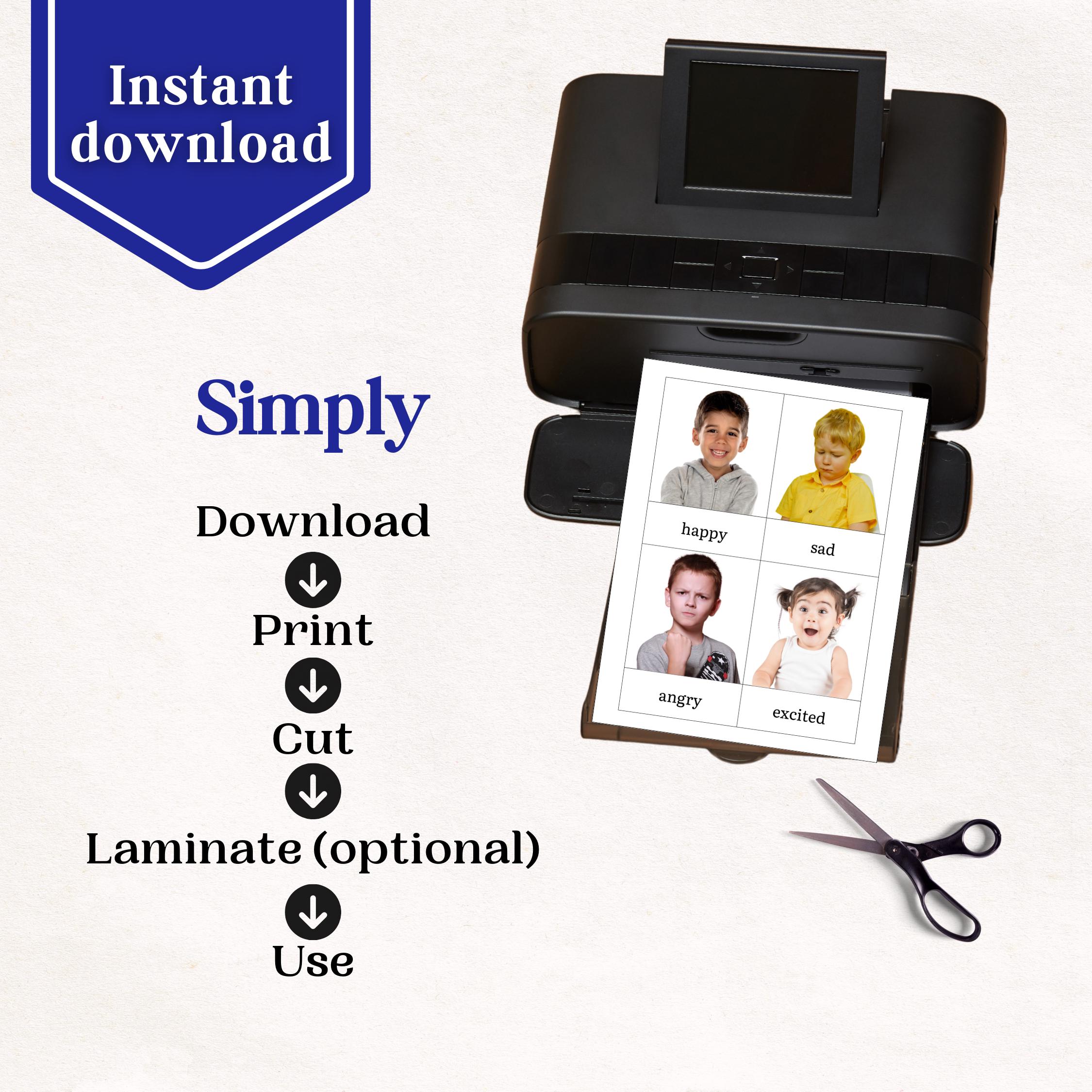Emotion Flashcards for Kids 28 Real Photos Montessori 3 Part Cards ...