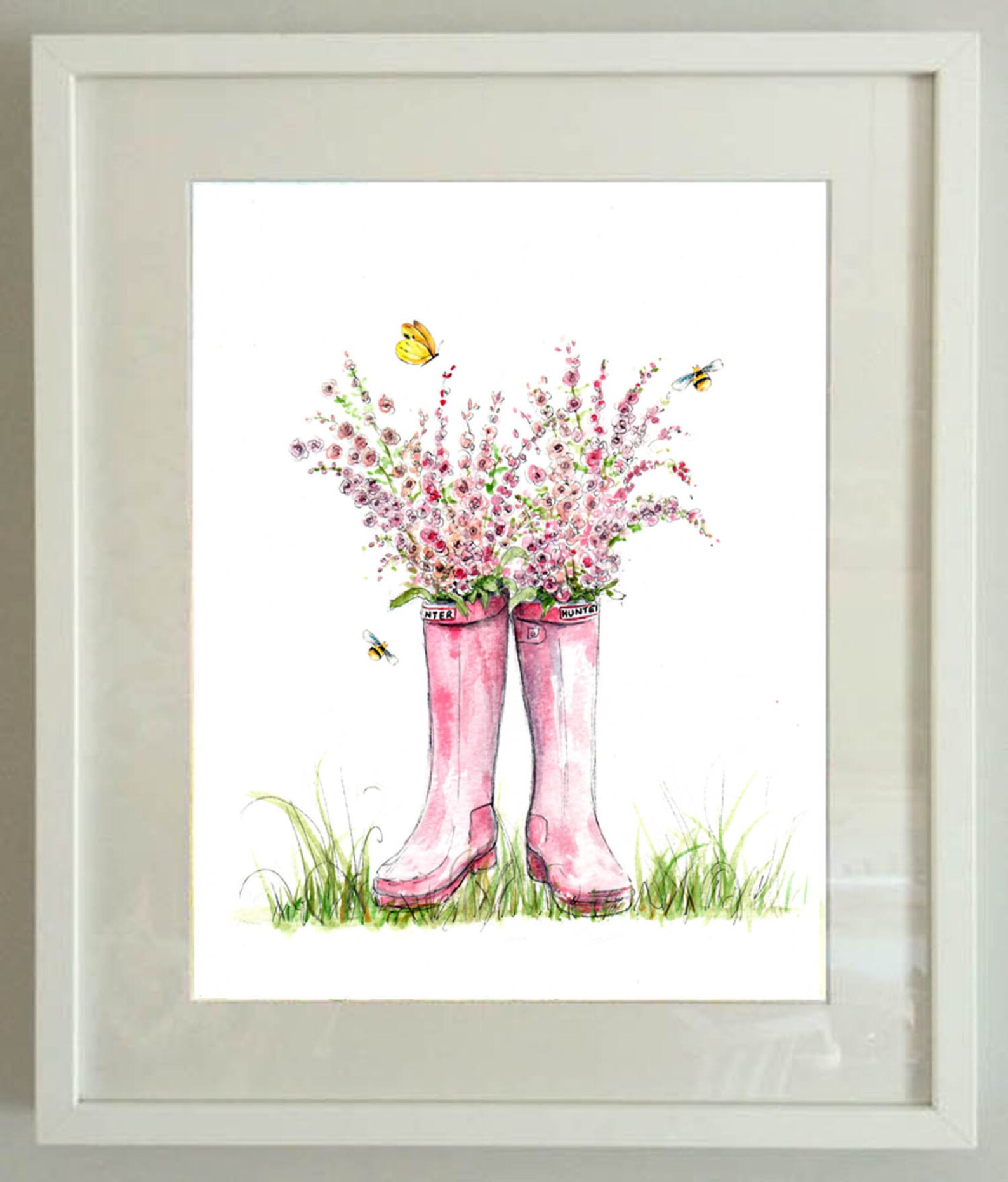 Wellingtons Illustration Painting Watercolor Art 6x4 Etsy