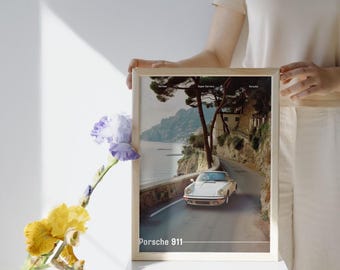Classic Porsche 911 Poster, Vintage Car Print, Porsche Wall Art, Vintage Car Poster, Old Porsche Print, Minimalist Porsche 911 Poster