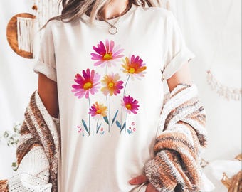 Vintage Boho Floral Short-sleeved Tshirt