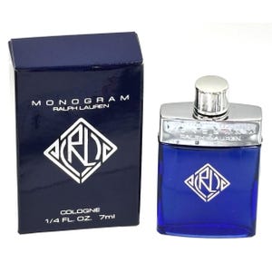 Very RARE MENs  Vintage Ralph Lauren MONOGRAM Travel mini 0.25 oz 7ml cologne