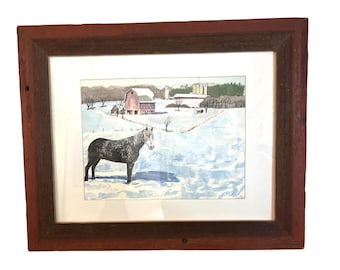 Joyce Ihde, acuarela original, pintura de caballos, arte ecuestre, artista de Wisconsin
