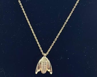 Collar con colgante de abeja icónico de Christian Dior Paris Couture, original y muy raro.