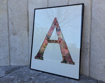 Custom Initial Flower Art 8x10 (frame not included)