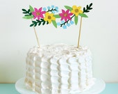 Floral Garland Paper Cake Topper