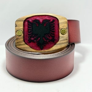 Leather Belt with Personalized Buckle