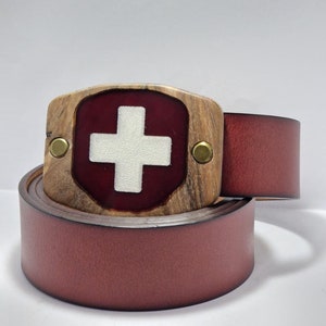 Leather Belt with Personalized Buckle