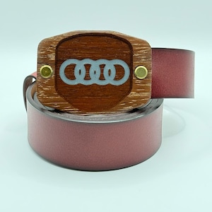 Leather Belt with Personalized Buckle
