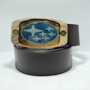 Leather Belt with Personalized Buckle