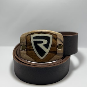 Leather Belt with Personalized Buckle