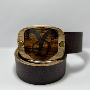 Leather Belt with Personalized Buckle