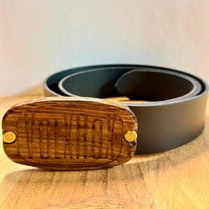 Leather Belt with Personalized Buckle