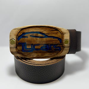 Leather Belt with Personalized Buckle