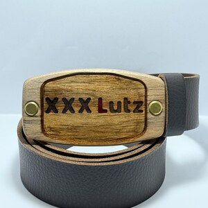 Leather Belt with Personalized Buckle