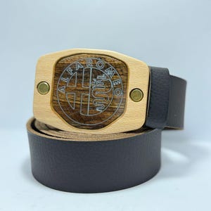 Leather Belt with Personalized Buckle