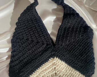 Handmade Knitted Bag, Black Bag, White Bag, Woman Bag, Shoulder Bag
