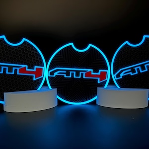 GMC AT4 Coasters: Custom Fit Cup Holder Inserts - Glow & Non-Glow