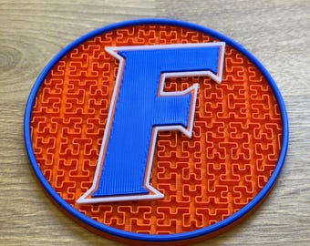 University of Florida Coasters Set: UF Gators Drink Coasters with Caddy