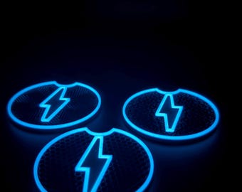 Custom Fit Coasters for Lightning EV Trucks – 2022+ Models – Glow & Non-Glow Cup Holder Inserts – 2 Pack Front or Full Set 4 Pack