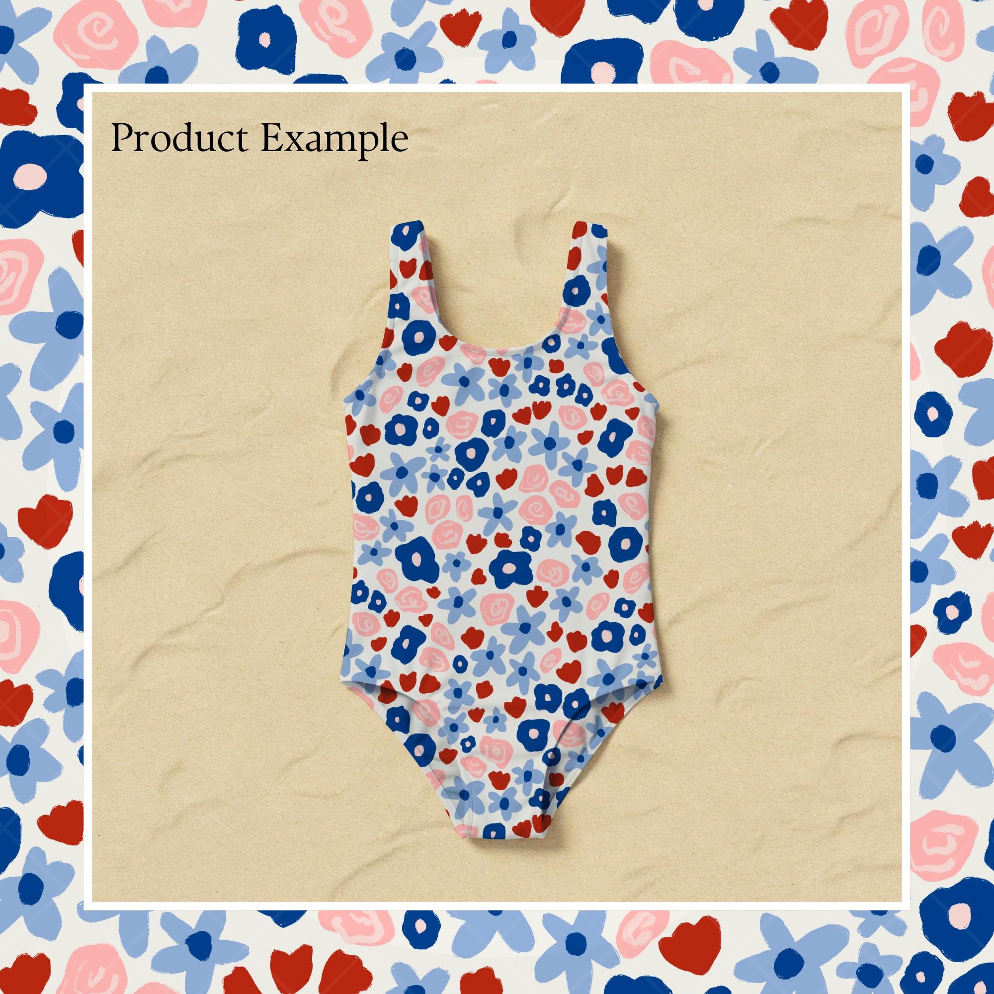 Ditsy Floral Fourth of July Red White Blue Flowers Hand Drawn Seamless ...