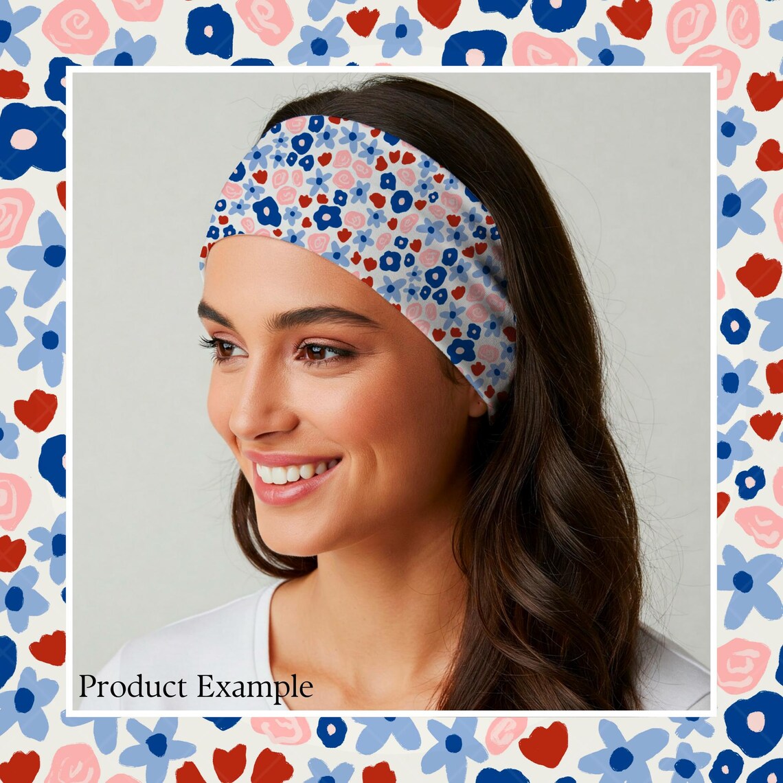 Ditsy Floral Fourth of July Red White Blue Flowers Hand Drawn Seamless ...