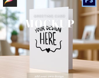 Greeting Card Mockup Soft Simple Minimalist Procreate Photoshop Designs Digital Download High Resolution Template