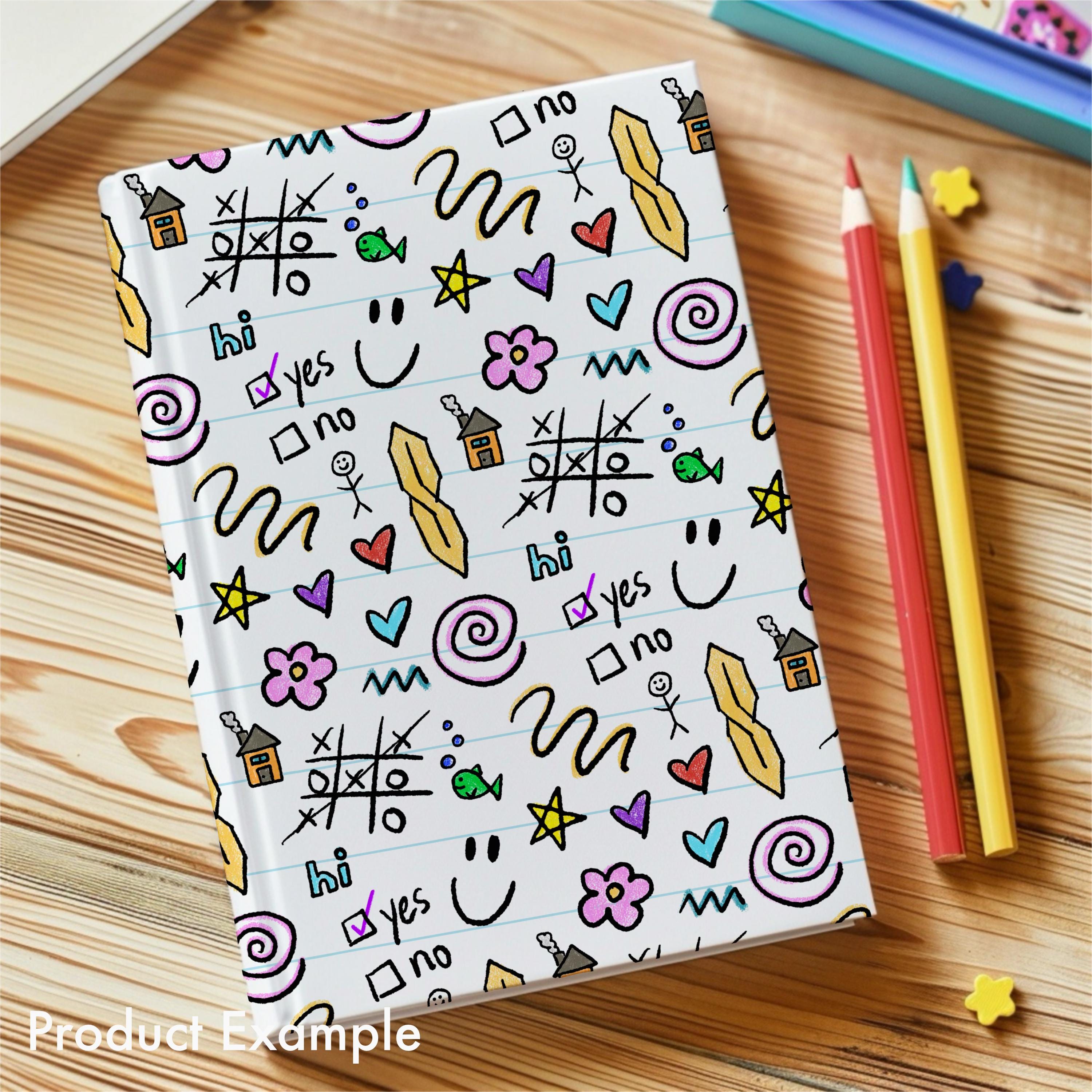 Colorful School Notebook Doodles Hand Drawn Seamless Pattern 300 DPI ...