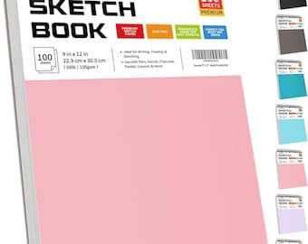 Cuaderno de bocetos de 9 x 12: Bloc de dibujo encuadernado en espiral de 100 hojas