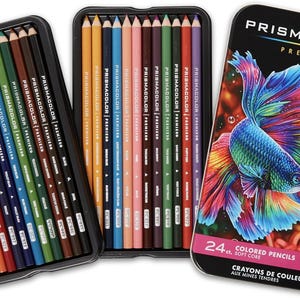 Prismacolor Premier Colored Pencils, Soft Core, 24 Pack Pencil color illustration color