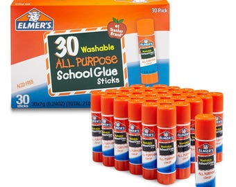 Elmer's All Purpose School Glue Sticks, Washable, 7 Grams, 30 Count