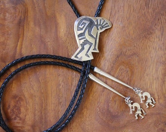 Navajo Silver Bolo Tie Richard Singer Kokopelli