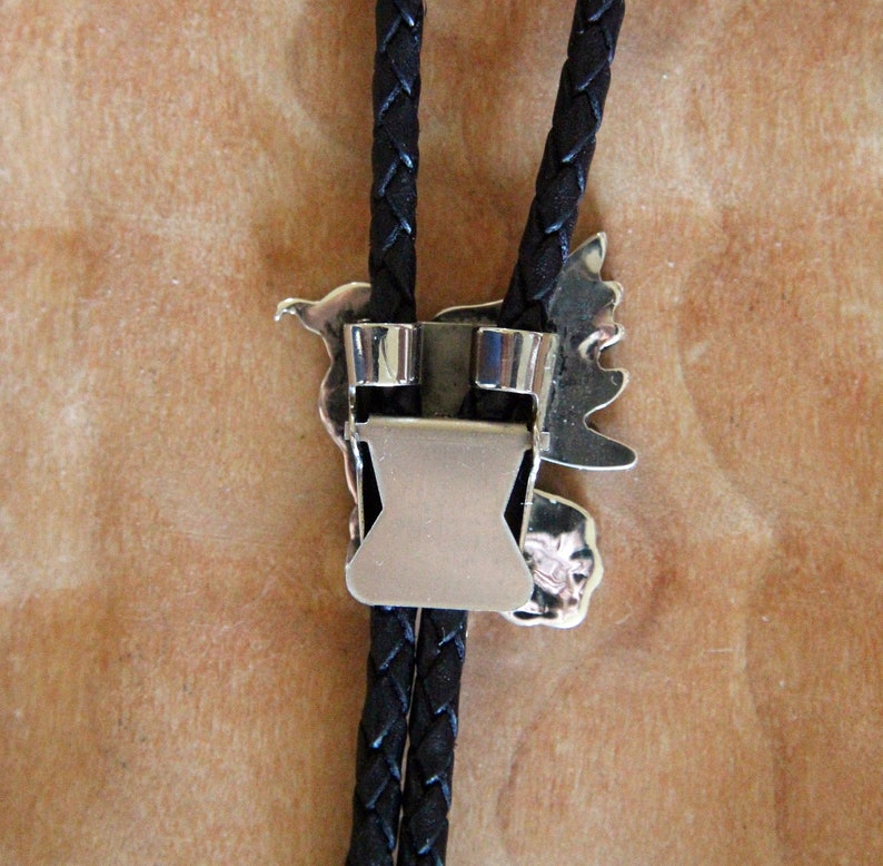 Sterling Zuni Inlaid Bolo Tie Eva Etsate Eagle