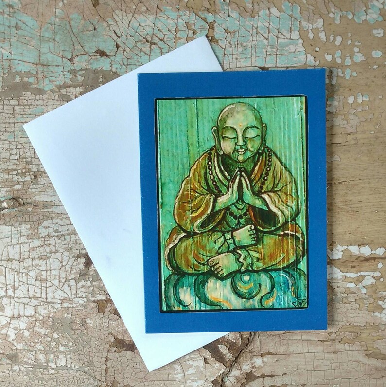 Buddhist Gift Set of 3 Different Cards Designed by Susana Caban Buddha Greeting Cards Blank Buddha Note Cards