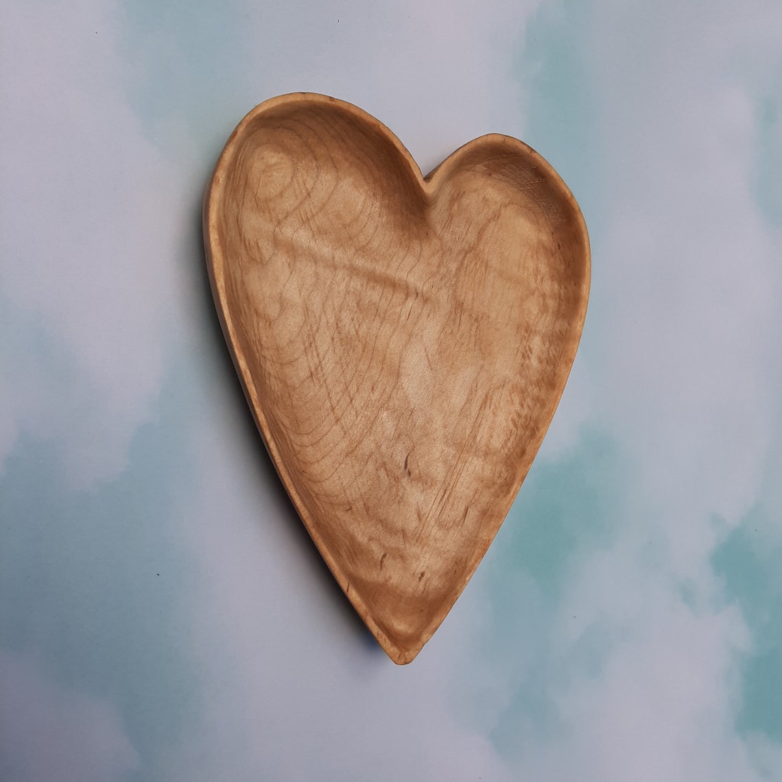 Heart Shaped Bowl in Maple Wood Hand Carved Rustic Bowl Etsy