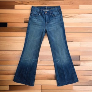 7 For All Mankind Boot Cut Classic Japanese Jeans Women&#39;s Vintage Streetwear Denim  High-Quality Ladies Low Rise Size 30 Waist W30