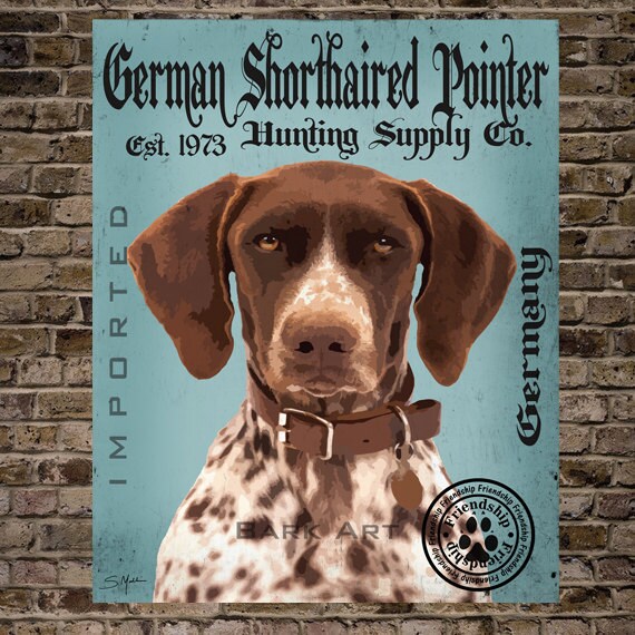 German Short Haired Pointer Dog Art Hunting Supply Co Print Etsy