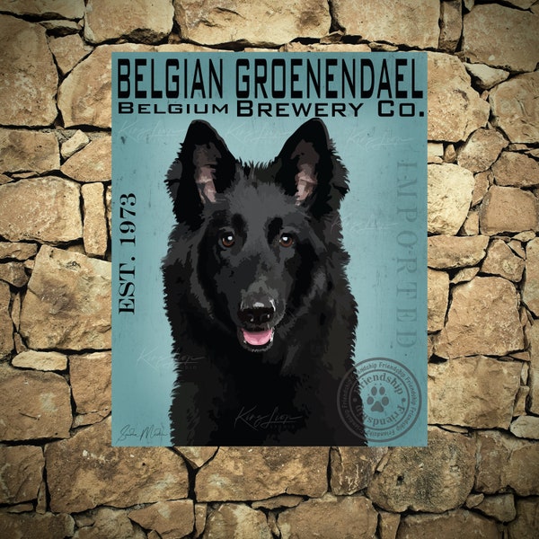 GROENENDAEL Warnschild – Metallschild Für Hunde (30,5x20 Cm) Mit Hundemotiv