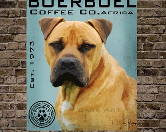 Tan Boerboel Dog Digital Artwork Coffee Co. Africa Print or Canvas